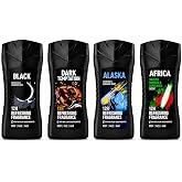 A-X-E Pack Shower Gel Man (4 x 250 ml) 3in1 Assorted Fragrances Epic Fresh, Ice Chill, Africa and Dark Templation