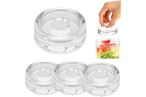 DBAATTZ Fermentation en Verre pour la Fermentation, Poids en Verre pour Fermentation avec Large Ouverture, Lot de 4 Poids, Poids de Fermentation en Kimchi, Poids en Verre de Décapage