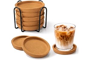 panemy Set med 5 korkunderlägg med stativ, gör-det-själv-isoleringsunderlägg, runda muggunderlägg, mugg, kaffe, bordsskydd