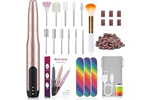 CAVN Cordless Nail Drill, Portable Rechargeable Electric Nail Files Professional Electric Nail Drill Machine File Set for Acrylic Gel Nails, Manicure Pedicure Polishing