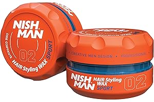 Nishman Hair Styling Wax 150ML - Tenuta Potente e Styling Flessibile per Qualsiasi Acconciatura - Controllo e Definizione a Lunga Durata (150ML, 02 - Sport)