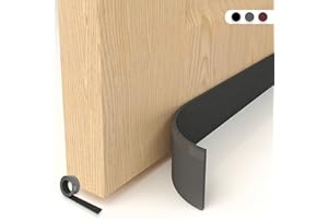 BAZERGA Boudin De Porte 90cm en Eva : Anti Froid Bas de Porte Unilatéral avec Joint Auto-Adhésif, Protection Contre Les Courants d’air et Le Bruit,Weather Stripping Door Seal Strip