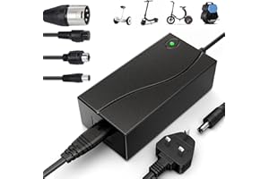 SKEMIX Electric Scooter Charger, 42V 2A Universal Hoverboard Charger for 36V Li-ion Batteries with 4 Connections, for Xiaomi Scooter, Electric Bike, Mobility Scooter, Self-Balancing Scooter (Black)