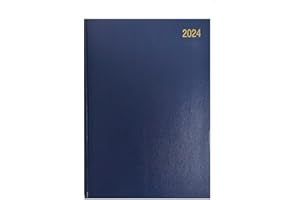 ANKUSH 2024 A4 Diary One Day to Page Hardback Casebound Cover Diary with Full Saturday & Sunday Page Ribbon Marker DAP Year Planner for Business, Office, Home, Traveling, Appointments (Navy Blue)