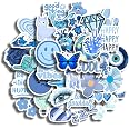 38Pcs Blue Aesthetic Vinyl Stickers - Blue Mood | Waterproof, Laminated ...