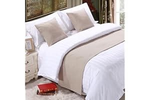 TTiiLoe Soft Bed Runners Beige No Fading Bedspread Solid Color Home Decoration Bed Scarves Fashion Bed End Towel Morden Bed End Mat for Living Room Bedroom Hotel, 210x50cm