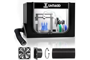 UNITAK3D A1 Boîtier avec Ventilation Compatible with Bambulab A1/A1 Combo avec AMS Lite,Tente Ignifuge et Anti-poussière avec Lumière LED Housse de Protection à Température Constante-825 * 585 * 585mm