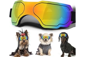 NICERINC PET Small Dog Sunglasses, Dog Goggles with Adjustable Strap UV Protection Winproof Snowproof Dog Puppy Sunglasses, Suitable for Small Dog Pet Glasses, Dogs Eyes Protection