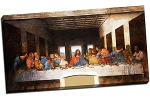 PANTHER PRINT Leonardo Da Vinci - Lienzo decorativo para pared, diseño de la última cena (76 x 40 cm)