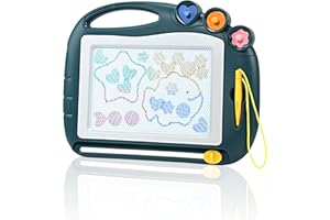 OUXAYAPL Magnetische Maltafel Zaubertafel für Kinder ab 2 3 4 5 6 Jahre, Magnettafel Reisegröße mit Magnetstift und 3 Stempeln, Lernspielzeug & Geschenk für Jungen und Mädchen (Bunt)