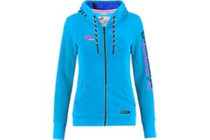 M.Conte Felpa da donna con cappuccio, taglia S, M, L, XL, bianco, blu marino, grigio mélange, nero e rosa, con cappuccio