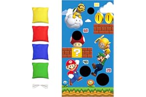 BOLYKI Throwing Game, 4 Bean Bags, Fun Throwing Game with Banner for Parties, Children's Throwing Game, Indoor Outdoor Party Games - Great Theme Party Accessories for Carnival, Prize Games, Group Sports