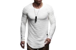 Leif Nelson LN8129 Pull à manches longues pour homme Col rond