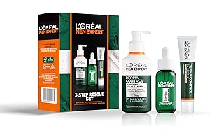 L’ORÉAL PARIS MEN EXPERT L'Oréal Men Expert 3-Step Rescue Set for Oily & Blemish-Prone Skin, Gift for Him, Dermatologically Tested