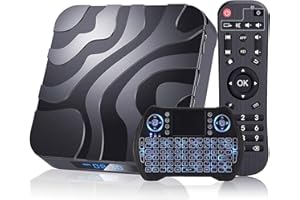 EASYTONE Android TV Box 12.0, Android Box 12.0 with 4GB RAM 64GB ROM Allwinner H618 Quad-Core, Android 12 TV Box 6K Supports 5G+2.4G Dual WiFi 3D HDR10 H.265 BT 4.0 Android tv box with Mini Wireless Keyboard