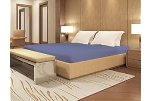 BANZAII TEXTILE INNOVATOR ONLINE Banzaii Lenzuolo sotto con Angoli con Elastico Matrimoniale 100% Puro Cotone Alta Qualità Made in Italy per Materassi 160/170 cm x 190/200 cm, altezza fino a 30 cm Azzurro Scuro