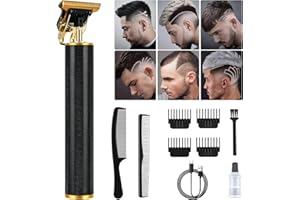 LOPHE Tagliacapelli Professionale Cordless, T-Blade Hair Trimmer Uomo Kit Con 4 Pettini e 3 Pettini Guida, USB Ricaricabile per Uso Domestico, Barbiere, #Nero