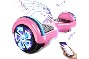 SISIGAD Hoverboard, 6.5 Inch Electric Hoverboard Hover Scooter Board with Bluetooth Music, LED Lights and Powerful Motor for Kids and Teens