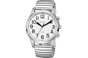Hearkent Orologio parlante con numeri jumbo, orologio da polso semplice moda, auto-configurazione rilegatura, persone anziane, persone con disabilità visive, facile da leggere, cronometraggio accurato