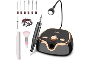 YaFex Nagelfräser Elektrische für Gelnägel 35000 u/min, Elektrische Nagelfeile Maniküre Pediküre Set, Professionelle Nagelfräser Bits für Nagel Design, Nail Drill mit LCD Bildschirm und LED Lampe