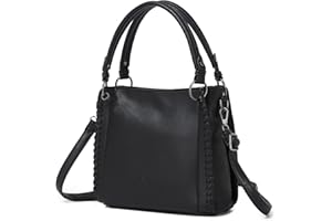 Miss Lulu Borsa Donna Tracolla Elegante Media, Borse Mano Spalla Morbida PU Pelle Impermeabile, Borsetta Grande Con 3 Tasche, Tote Bag per Lavoro Scuola Università e Viaggio