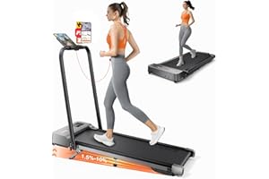 ACEZOE 6 in 1 Folding Treadmills for Home,Walking Pad with 10% Incline and handle bar,Portable Under Desk Treadmill,Dual LED Display, APP & Remote, 135kg Capacity