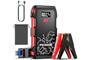 PGNOOGE 26800mAh 6000A Spitzenstrom Starthilfe Powerbank, Hochkapazitäts Starthilfe für All Benzin und 10.0L Dieselmotor, 12V Auto Starthilfegeräte mit Taschenlampe, LED-Anzeige, USB-Schnellladung