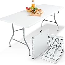 Brigros Klapptisch Garten - Praktischer Campingtisch Mit Tragegriff & Koffer, 180x70x74 Cm