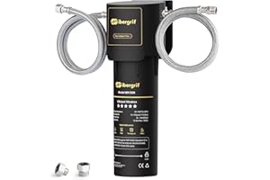Ibergrif M91009 Sistema di filtro dell'acqua per sotto il lavandino, certificato NSF/ANSI 42, riduce il cloro, piombo, fluoro, cattivo gusto e odore, installazione rapida, nero