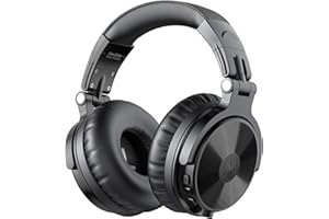 OneOdio Auricurales Bluetooth Inalámbricos 110H, Auriculares HiFi de 50mm Altavoz con Micrófono CVC 8.0, Auriculares con Cable para Móvil PC Portátil, Orejeras Proteicas 90° Ajustable para DJ
