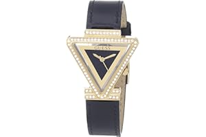 GUESS Damski analogowy zegarek kwarcowy ze skórzanym paskiem GW0504L5, Czarny