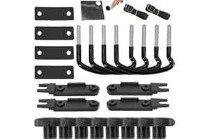 MEYAGOT 4 Pièces Boulons pour Coffre de Toit, Fixation Coffre de Toit Universelle Coffre de Toit Voiture Van Montage, Ensemble de Montage de Coffre de Toit avec 8 Contre-Écrous Et 2 Bandages