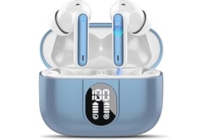 Wireless Earbuds, Wireless Headphones Bluetooth 5.3 Headphones In Ear with 4 ENC Noise Cancelling Mic, Csasan New 40H Bluetooth Earphones Mini Deep Bass Stereo Ear Buds, IP7 Waterproof, LED Display