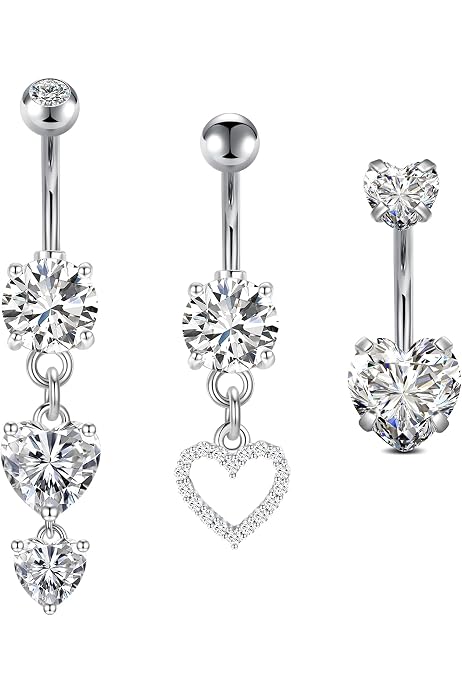 Lot De 7 Piercings De Nombril Phosphorescents - Acier, Boules Plastique - 1,5 Mm D'épaisseur, 14 Mm De Long