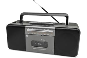 CTDZLED Cassette Player with Bluetooth & AM/FM/SW Radio | Portable Boombox Stereo Sound, Tape Recorder, 10W Dual Speakers, USB/TF Playback, Mains/Battery Power | Supports Earphones