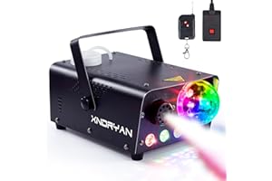 XNDRYAN Fog Machine, 600W Professional Party Smoke Machine with Disco Ball Light – RGB LED Stage Smoke Machine 2500CFM Huge Fog for Parties, Weddings, DJ Clubs