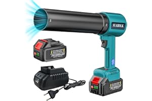 SUAIIOLK Akku Gebläse Bürstenlos Motor Akku-Laubbläse mit 21V 4.0mAh Akku und Ladegerät, 4 Gang, 2 in 1 Laubbleäsr Akku bis zu 52 m/s für Rasenpflege, Laubblasen, Auto, Garten, Eckstaubreinigung