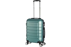 Cahoon - Hartschalen-Koffer Trolley Handgepäck Reisekoffer Kofferset 4 Rollen M-L-XL-Set 201 (Ocean-Green, Handgepäck)