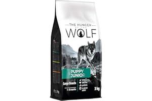 The Hunger of the Wolf Croquettes pour chiens jeunes et chiots de races de grande et très grande taille, formule à forte teneur en viande de volaille, 3 kg