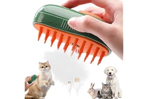 JIASHA Parowa szczotka dla kota 3 w 1, samoczyszcząca szczotka do pielęgnacji kotów, psów, zwierząt domowych, do usuwania splątanych i luźnych włosów (awokado)