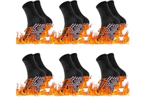 NAVESO Calze Autoriscaldanti, 6pcs Calzini Riscaldati, Calze Autoriscaldanti Tormalina, Calzini Magnetici Tormalinaper Massaggi, Invernali, Caldi Calzini per Sci, Campeggio, Corsa, Pesca