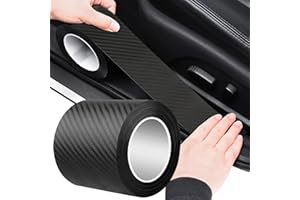AYYDS Battitacco auto, in fibra di carbonio, colore nero, per auto, autoadesivo, protezione per portiere, protezione per paraurti (10 cm x 10 m)