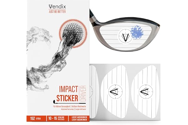 Vendix 152x Golf Impact Sticker - Impact Tape résistant aux intempéries pour Un entraînement Tout au Long de l'année afin d'atteindre Le Sweet Spot