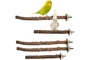 Wisebom 5 sztuk naturalnych drążków do siedzenia dla ptaków, takich jak papużki faliste, akcesoria do klatki dla ptaków, naturalne drążki do siedzenia dla ptaków, jako ważne akcesorium dla ptaków w