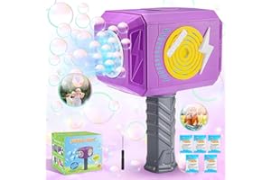 Bubble Machine, Grriopi Bubble Gun Bubble Machine for Kids Outdoor Toys for 3-12 Year Old Girls Gifts for 3-12 Year Old Girls Boys Toys Age 3-12 Garden Toys - 2024 Hammer Bubble Machine