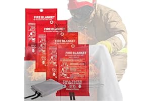 UVAN ART Lot de 4 couvertures anti-incendie pour cuisine – Couverture de sécurité anti-incendie pour la maison – Couverture anti-incendie en fibre de verre pour la maison – Couverture de sécurité incendie pour