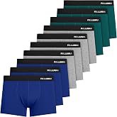 Fullluwaa Men's Boxer Briefs Pack of 10, Cotton, Soft and Comfortable | Men's Boxer Pack, No Itchy Tags, Breathable Combed Co