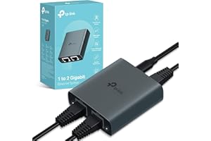 TP-Link EH210 Ethernet Splitter,1 to 2 Gigabit Network Switch,1000Mbps High-Speed Ethernet Switch,Plug and Play,LAN RJ45 Internet Splitter with Ethernet/USB Cable for Router,Laptop/PC,TV,Xbox