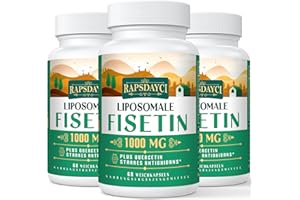 RAPSDAYCI Fisetin Liposomal avec Quercetin 1200 mg - Antioxydant Efficace pour une Santé Optimale (3P)