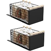 2 Pieces Pull Out Kitchen Drawers, Pull Out Drawer Deeper Cabinet with Drawer Runners and Wooden Handle, Metal Pull Out Drawe